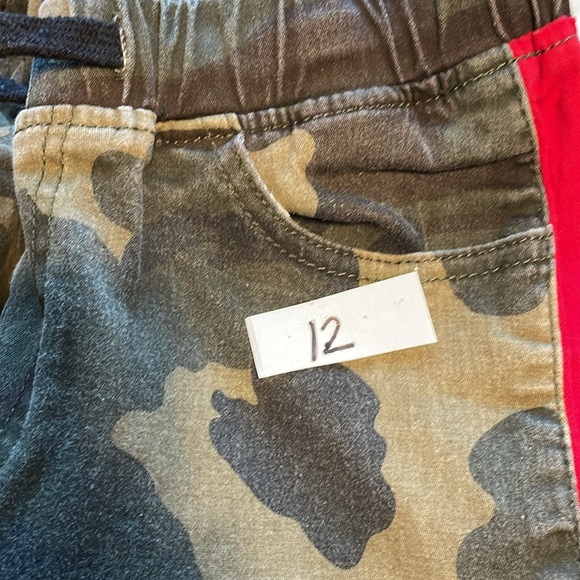 American Bazi Camo Jogger Pants Red Side Panels Sz M Stretch Style Tag: #RJJ-20 - Picture 11 of 11